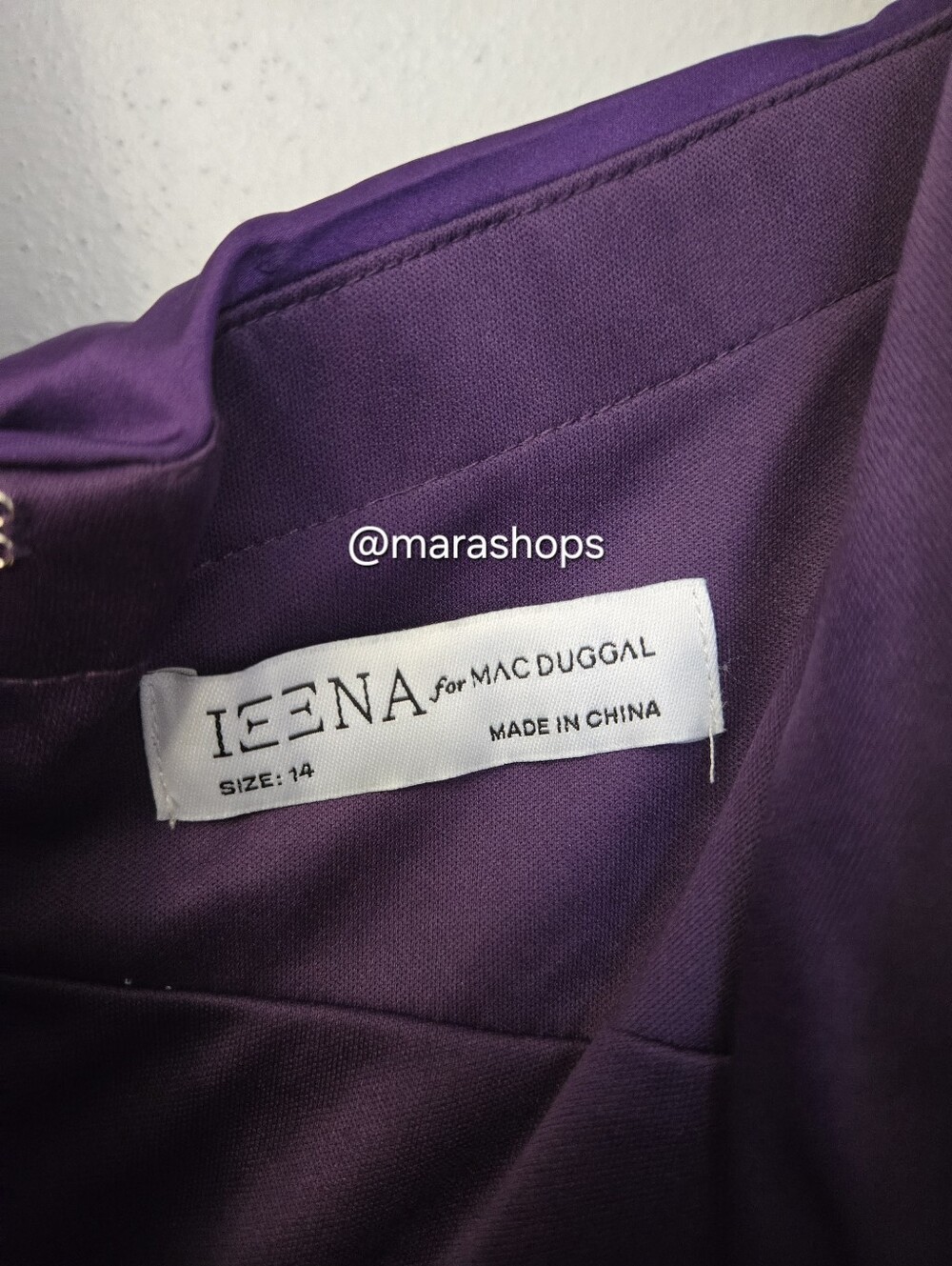 Ieena for Mac Duggal Purple Ruched Top Satin Pleated Tea Length Dress - Picture 6 of 11